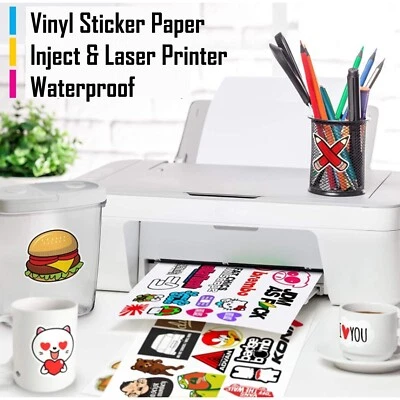 $1.94 • Buy Vinyl Sticker Paper For Both Inject & Laser - A4 Outdoor Decals Waterproof
