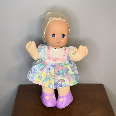 Vintage Magic Nursery Baby Girl Blonde Doll 1989 Original Outfit Flower Dress • $36