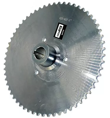 60 Tooth Go Kart Live Axle Hub Sprocket 40/41/420 Chain 1” Bore 1/4  Key Way. • $34.99