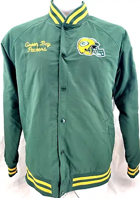 NEW Green Bay Packers NFL Team New Era Green Full Snap Jacket Coat Mens L • $79.99