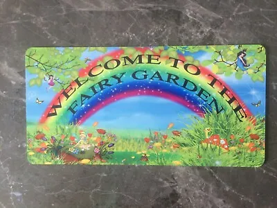 Fairy Garden Rainbow Colourful Pretty Children's Outdoor / Indoor Sign Plaque • £6.50