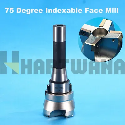 75 Degree Indexable Face End Mill 63mm 4 Flute With R8 Shank For Old Blade 1135 • $85.50