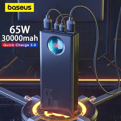$85.99 • Buy Baseus 65W Power Bank 30000mAh USB Type C PD AFC Phone Notebook External Battery