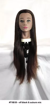 28  Recurlable Human Hair Mix Blend Cosmetology Mannequin Head & FREE CLAMP (K) • $44.95