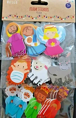 45 X Christmas Nativity Foam Stickers Xmas Kids Stocking Filler Card Decoration • £3.95