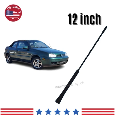 12 Inch Replacement Black Radio Mast Antenna W/Screws For VW Cabrio 1995-2002 • $14.74