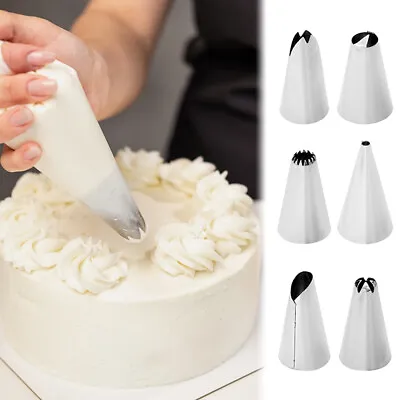 9pcs Professional Piping Bag Pastry Nozzle Baking Reusable Cake Decorating Kit • £4.26