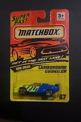 NIB Matchbox Lamborghini Countach (Blue Yellow 1993 1:64 Scale • $7