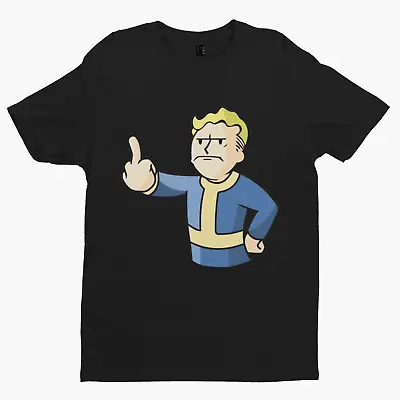 Vault Boy Finger T-Shirt - Cool Gamer Funny Retro Game Comic Arcade Fallout Nerd • £10.79