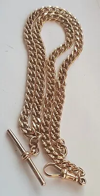 9ct gold Albert Chain T Bar Dog Clasp Made In Italy & Uk Hallmarked 1989 - 13.2g • £795