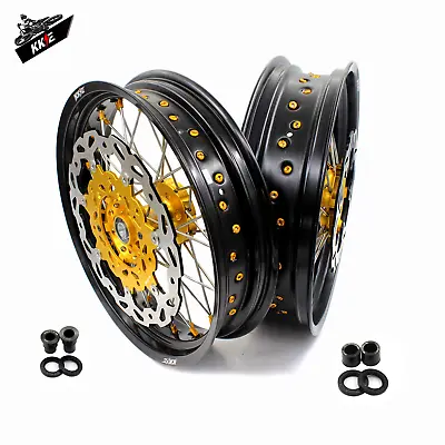 KKE 17inch Motard Supermoto Wheels Gold For SUZUKI DRZ400 S 2007 DRZ400E 00-2022 • $939