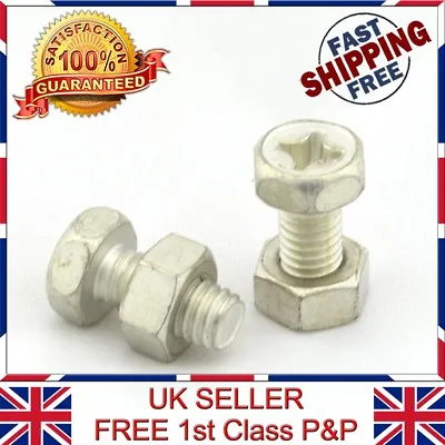 NJ Motorcycle Motorbike Battery Terminal Nut And Bolt Kit M6x12mm Multipack Sets • £3.49