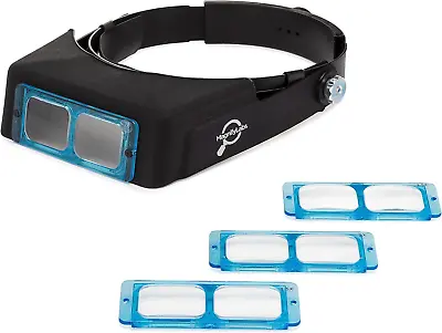 Headband Magnifier Headset - Magnifying Visor With 4 Real Glass Optical Lens Pla • $36.53