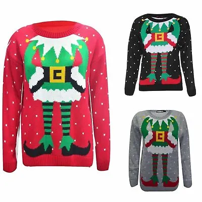 $16.91 • Buy New Men's Women's Christmas Elf Body Joker Knitted Jumper Novelty Xmas Sweater 