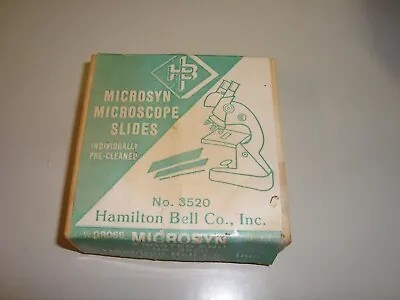 VINTAGE Microsyn Microscope Slides Original Box #3520 Hamilton Bell (1006c) • $5