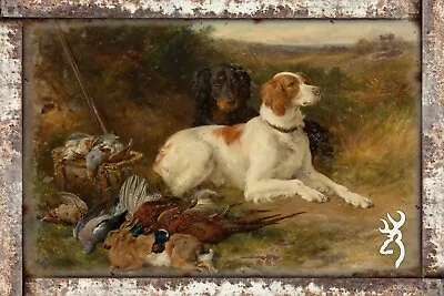 Browning Firearms Hunting Dogs Rustic Vintage Sign Style Poster • $12.50