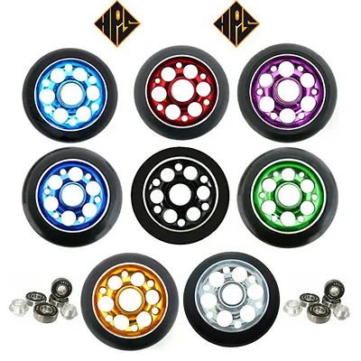 2 Pro Stunt Scooter Metal Core Wheels Drilled 100mm Abec 11 Bearing Neo Chrome • $34.99