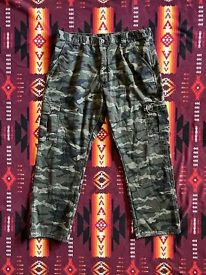 Wrangler Cargo Pants Camouflage Fleece Lined Hunting Multicolor Men’s 36x30 • $18.95