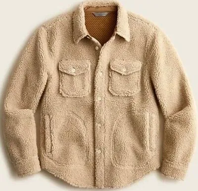 NEW J Crew  Nordic Sherpa Button Down Shirt Jacket LARGE Mens Shacket • $99.99