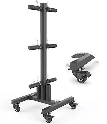 Olympic Weight Plate Rack Tree Bumper Plate Holder For Both 2  And 1  Plates • $98.99