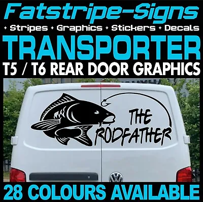 To Fit VW TRANSPORTER T5 T6 RODFATHER CARP FISHING CAMPER VAN STICKERS GRAPHICS • $27.34