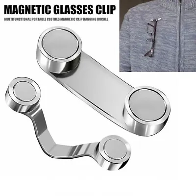 Magnetic Eyeglass Clips Holders Spectacle Sunglasses Badge Shirt Hanging Hooks • $8.22