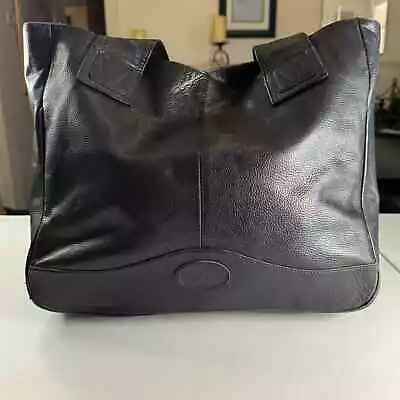 Longchamp Black Leather Large Shoulder Tote Bag With Wide Shoulder Straps • $250