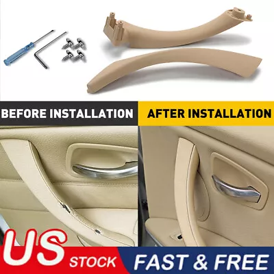 Passenger Side Inner Outer Door Panel Handle Pull Trim Cover For BMW E90 328i • $18.99