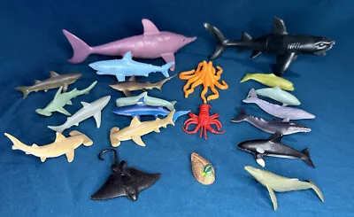 $10.99 • Buy Lot Of 21 Plastic Toy Marine Animals Mini Figures