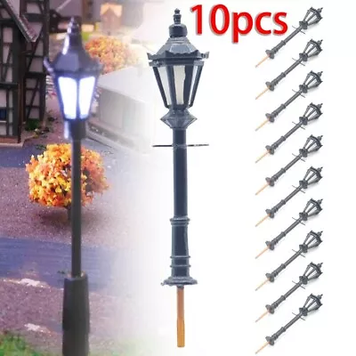 £5.05 • Buy 10Pcs*HO OO Gauge Model Train Lamps Antique Street Lights Lamp Posts Model Lamps