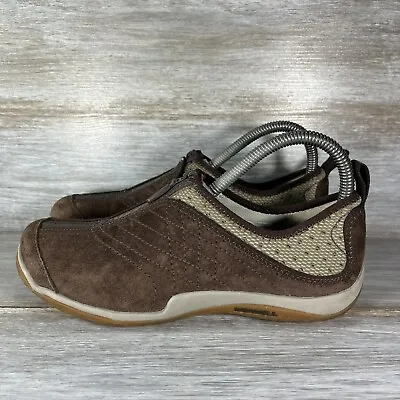 Merrell Women’s Lorelei Leather Zip Espresso Brown Slip On Hiking Shoes Size 7.5 • $34.99