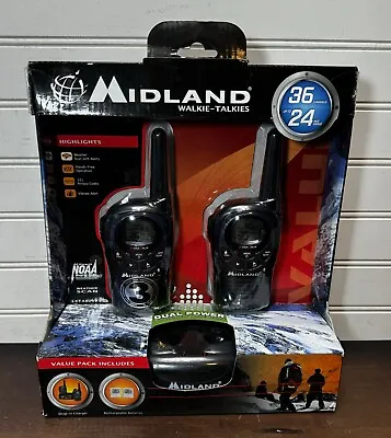 Midland LXT480VP3 Walkie Talkies 24-Mile Two-Way Radios Rechargeable (Pair) NEW • $40