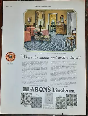 1926 Blabon Vintage Print Ad Linoleum Flooring Inlaid Antique Furniture Bedroom • $7.77