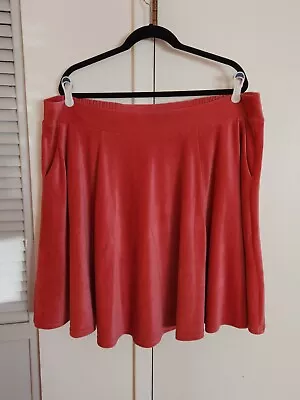 Torrid Dusty Red Textured Mini Circle Skirt Size 3 Women's Plus Curve • $25