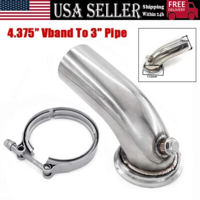 $66.56 • Buy USA Stainless Downpipe Elbow 90° Holset Turbo HY35 HX HE351 V-band Flange Clamp