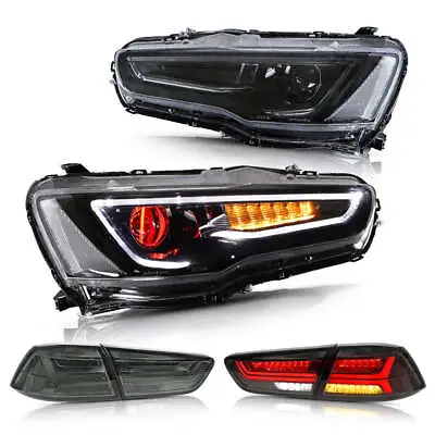 VLAND LED Demon Eye Headlights+ Tail Lamps For Mitsubishi Lancer EVO X 2008-2020 • $864.99