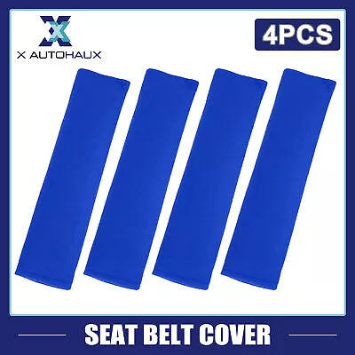 4pcs Universal Blue Seat Belt Cover Shoulder Pad Strap Protector For Car Truck • £8.09