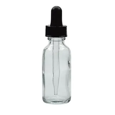 1oz Clear Glass Bottle With Black Dropper - Choose Your Quantity 2 To 48 Bottles • $4.79