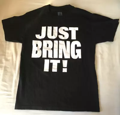 £14.99 • Buy Wwe Men's The Rock T-shirt 2015 Just Bring It! Medium M Bull Logo Authentic