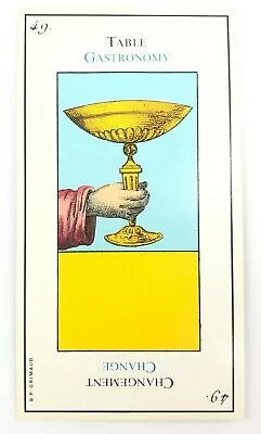 Vintage B.P. Grimaud Tarot Card TABLE / CHANGE No. 49 French English Goblet Hand • $55.94