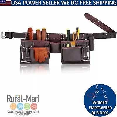 Oil Tanned Leather Tool Belt/ Pouch/ Bag Carpenter Construction Framers Handyman • $49.95