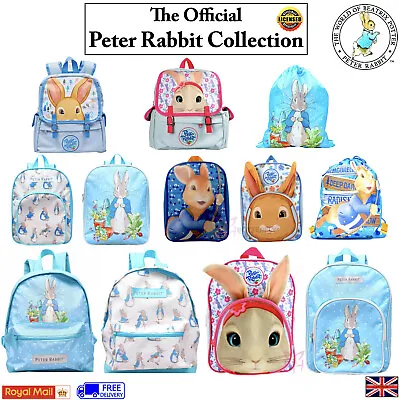 Kids Plush Peter Rabbit Character Backpack Lily Bobtail Back To School Bags • £12.95
