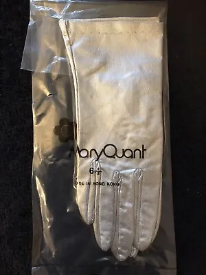 Mary Quant Silver Short Gloves 6.5 Stretch Metallic Evening Wedding Fancy Dress • £5.50