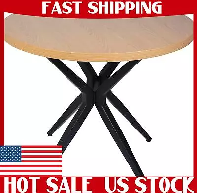 36  Round Dining Table Mid Century Modern Dining Table With Solid Metal Legs For • $190.21