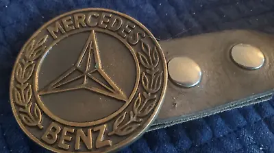 VINTAGE 1970s **MERCEDES BENZ** CAR COMPANY SOLID BRASS BELT BUCKLE BELT 42 • $99.99