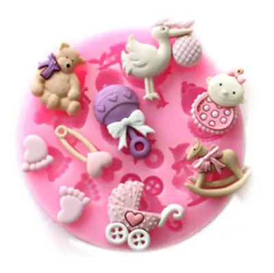 Baby Shower Feet Silicone Fondant Icing Mould Chocolate Cake Sugar Craft Topper • £2.75