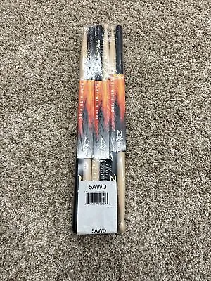 Zildjian 5A Wood Tip Black Dip Drumsticks - NEW • $101.64