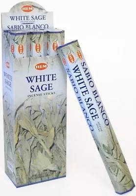 WHITE SAGE 240 Incense Sticks HEM BRAND India Relaxation Fragrance Odours • $23.95