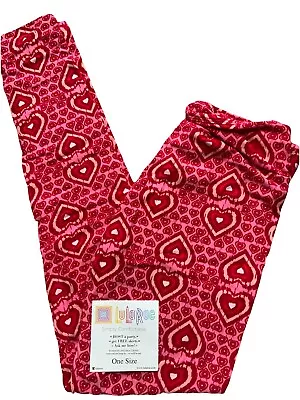 Os Valentines Day Lularoe Leggings Nwt Vday Hearts Xoxo • $12