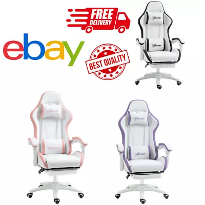£114.98 • Buy Gaming Chair Racing Reclining PU Leather Computer Chair With Headrest Footrest